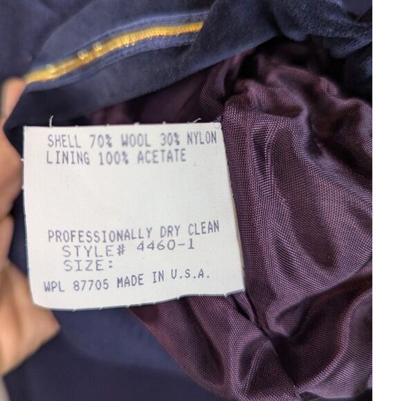 Vintage Wool Double-Breasted Nautical Theme Kids Peacoat with Hat Navy Blue L - Picture 7 of 16